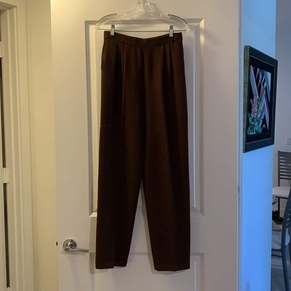 St. John by Marie Gray Brown Sweater Suit Pants